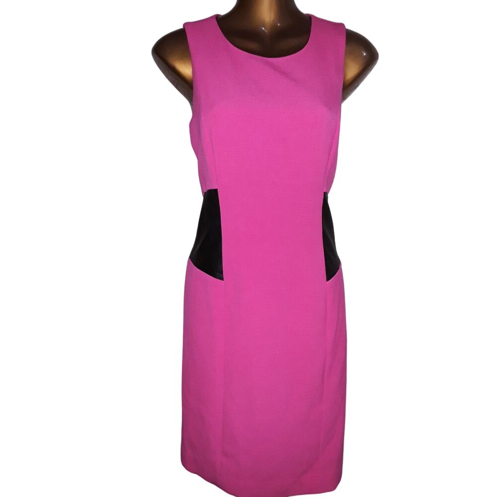 NWT Michael Kors Sz 4 Dress Magenta Pink & Black Fitted